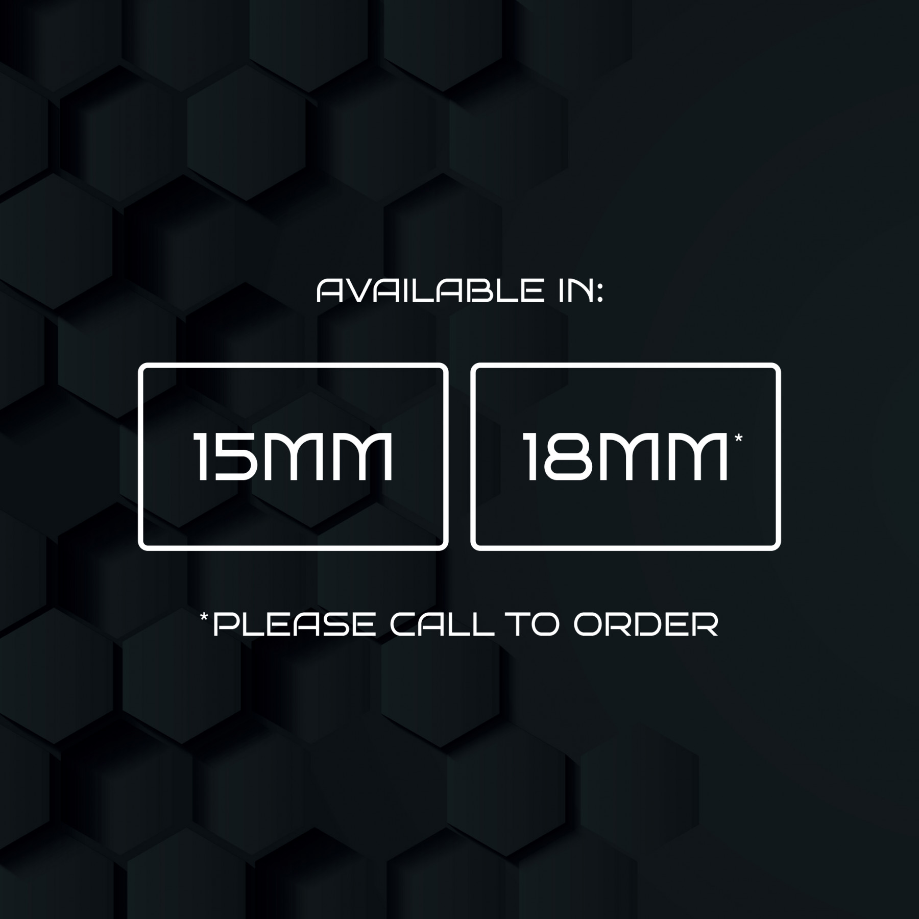 LIMITED SIZE OPTIONS AVAILABLE