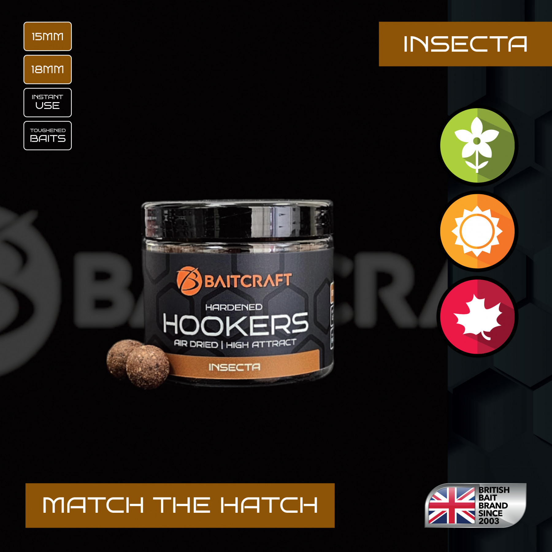 BAITCRAFT INSECTA MATCH THE HATCH HARDENED HOOKERS
