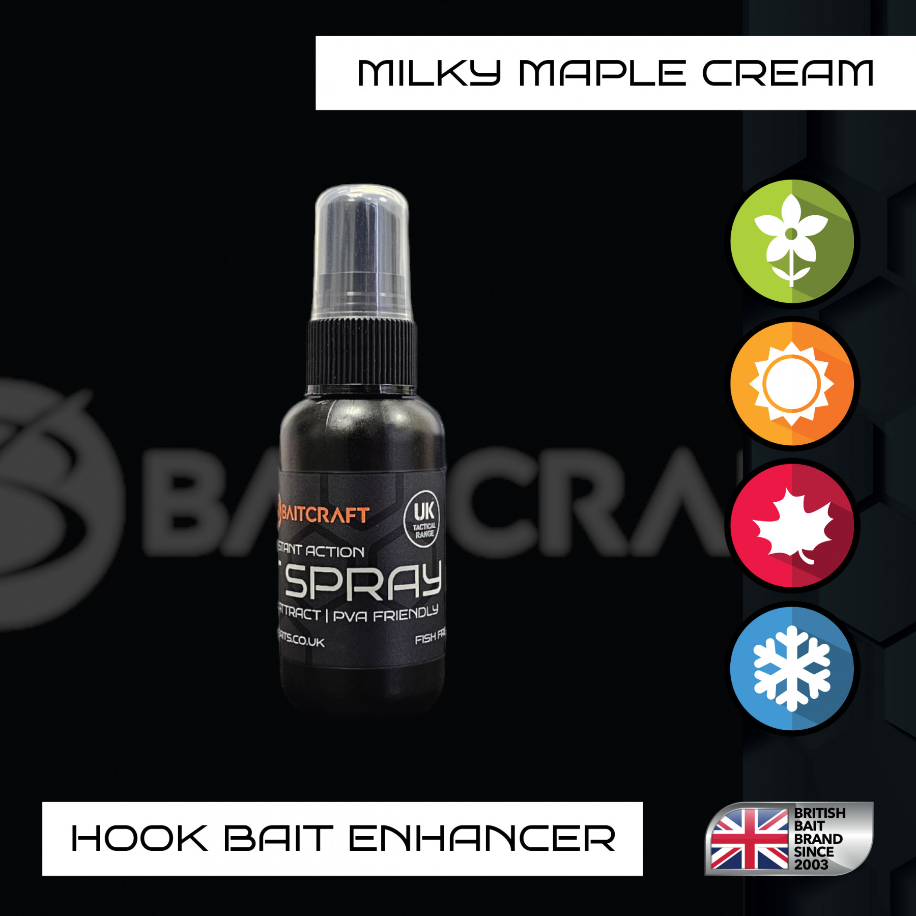 UK TACTICAL MILKY MAPLE CREAM INSTANT ACTION BAIT SPRAY