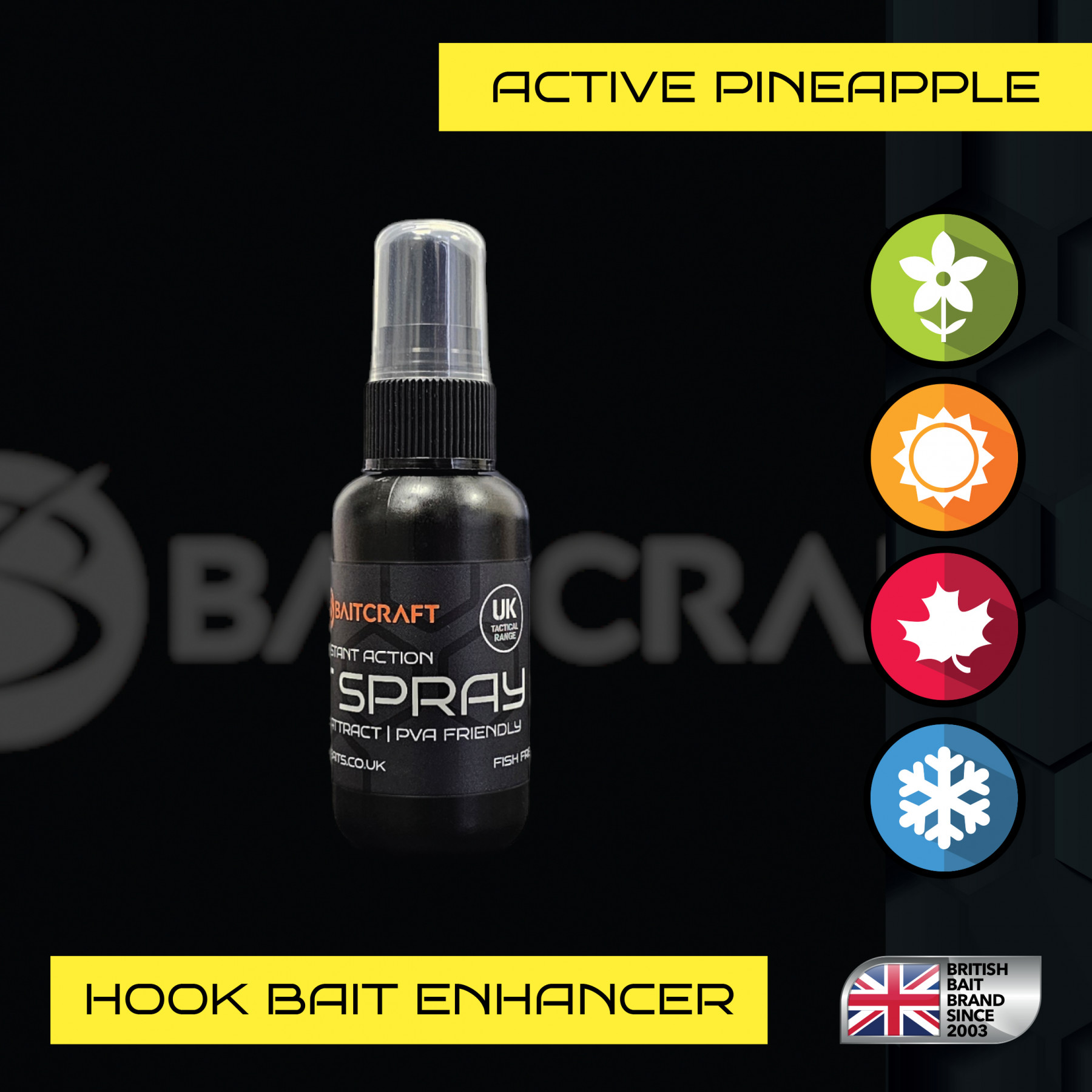 UK TACTICAL ACTIVE PINEAPPLE INSTANT ACTION BAIT SPRAY