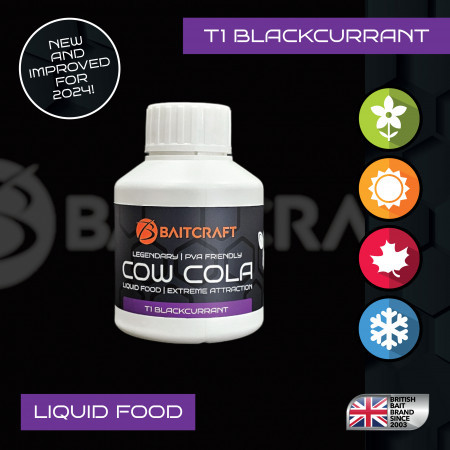 BAITCRAFT T1 BLACKCURRANT LEGENDARY COW COLA LIQUID FOOD 